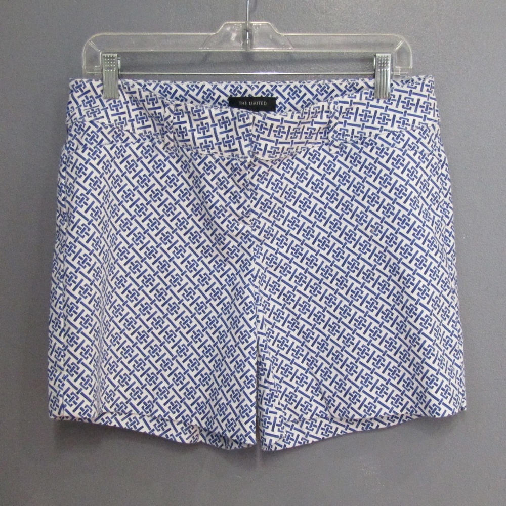 NWOT The Limited White & Blue Print Shorts Size 6